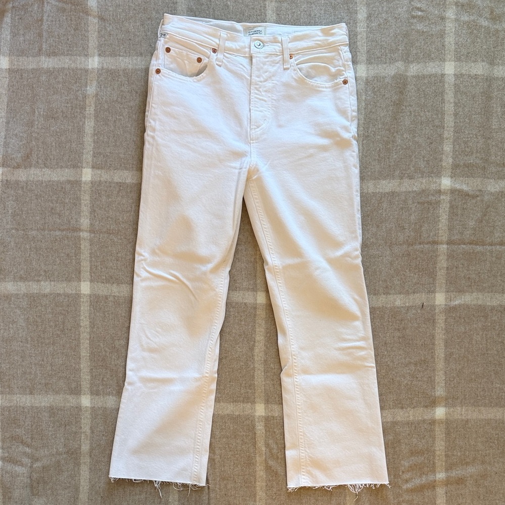 Citizens Of Humanity White Cropped Jeans